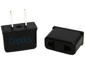 Ceptics Plug Adapter For Use In Europe and Asia to USA - 6 Pack Ceptics Plug Adapter For Use In Europe and Asia to USA - 6 Pack