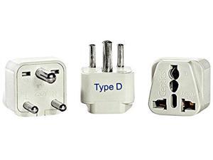 Ceptics Type D Grounded Universal Plug Adapter Converter for India - Pack of 3 Ceptics Type D Grounded Universal Plug Adapter Converter for India - Pack of 3