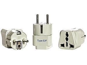 Ceptics Type E or F Grounded Universal Plug Adapter for Europe, Germany, France (Schuko) - 3 Pack Ceptics Type E or F Grounded Universal Plug Adapter for Europe, Germany, France (Schuko) - 3 Pack