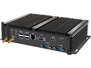 Fanless Industrial PC, Mini Computer, Intel Core i3 6157U, Windows 10 Pro or Linux, 4GB Ram 64GB SSD, VGA, HDMI, 2*RS232 COM