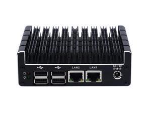 Fanless Mini PC Support AES-NI,Firewall, PFsense,Intel Celeron J3060 with 2*LAN/1*COM/2*HDMI/2*USB3.0/4*USB3.0/win 7 Linux mini pc(2GB Ram 32GB SSD)[Partaker C4] - OEM