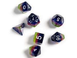 7 Set Pink & Green & Blue Dice White Numbered Polyhedral Durable Detailed Standard Size Sirius 7 Set Pink & Green & Blue Dice White Numbered Polyhedral Durable Detailed Standard Size Sirius