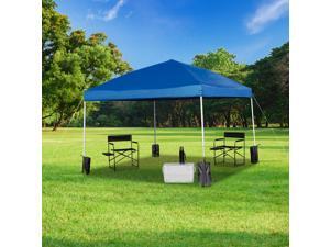 10'x10' Blue Pop Up Event Straight Leg Canopy Tent with Sandbags and Wheeled Case 10'x10' Blue Pop Up Event Straight Leg Canopy Tent with Sandbags and Wheeled Case