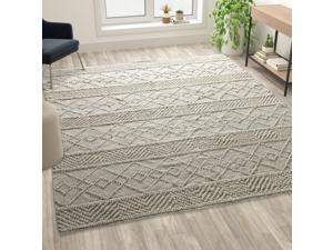 Flash Furniture Slide-Stop® Multi-Surface Reversible Non-Slip Cushion Rug Pad Floor Protection for 8'x10' Area Rug Gray 1/4 Thick