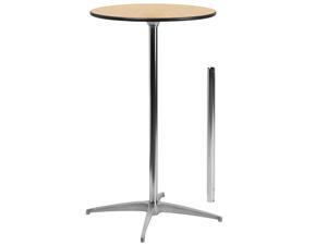 24'' Round Wood Cocktail Table with 30'' and 42'' Columns 24'' Round Wood Cocktail Table with 30'' and 42'' Columns
