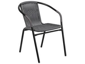 Gray Rattan Indoor-Outdoor Restaurant Stack Chair Gray Rattan Indoor-Outdoor Restaurant Stack Chair