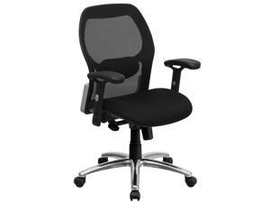 Mid-Back Black Super Mesh Executive Swivel Chair with Knee Tilt Control and Adjustable Arms Mid-Back Black Super Mesh Executive Swivel Chair with Knee Tilt Control and Adjustable Arms