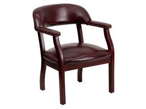 Oxblood Vinyl Luxurious Conference Chair with Accent Nail Trim Oxblood Vinyl Luxurious Conference Chair with Accent Nail Trim