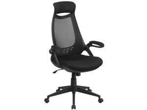 High Back Black Mesh Executive Swivel Chair with Flip-Up Arms High Back Black Mesh Executive Swivel Chair with Flip-Up Arms