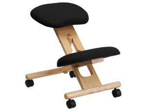 Mobile Wooden Ergonomic Kneeling Chair in Black Fabric Mobile Wooden Ergonomic Kneeling Chair in Black Fabric