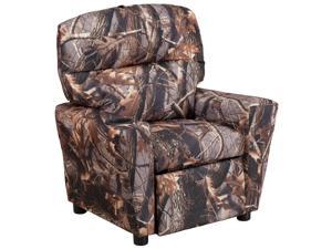 Contemporary Camouflaged Fabric Kids Recliner with Cup Holder