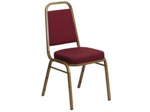 HERCULES Series Trapezoidal Back Stacking Banquet Chair in Burgundy Patterned Fabric - Gold Frame HERCULES Series Trapezoidal Back Stacking Banquet Chair in Burgundy Patterned Fabric - Gold Frame