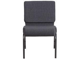 HERCULES Series 21''W Church Chair in Dark Gray Fabric - Silver Vein Frame HERCULES Series 21''W Church Chair in Dark Gray Fabric - Silver Vein Frame