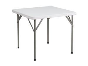 3-Foot Square Granite White Plastic Folding Table