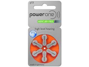 PowerOne Mercury Free Size 13 Hearing Aid Batteries (60 Batteries)
