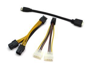 EVGA HDMI / MHDMI 4-PIN MOLEX TO 6-PIN PCI-E FEMALE 8-PIN MALE ADAPTER CABLES KIT