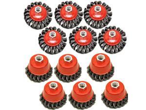 Wire Cup Brush Wheel 3/" for 4-1//2/" 115mm Angle Grinder Twist Knot 6 Pack TE243