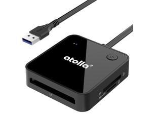 Atolla SD Card Reader USB 3.0 Card Hub Adapter 5Gbps Read 4 Cards Simultaneously CF, CFI, TF, SDXC, SDHC, SD, MMC, Micro SDXC, Micro SD, Micro SDHC, MS, UHS-I (Black) Atolla SD Card Reader USB 3.0 Card Hub Adapter 5Gbps Read 4 Cards Simultaneously CF, CFI, TF, SDXC, SDHC, SD, MMC, Micro SDXC, Micro SD, Micro SDHC, MS, UHS-I (Black)