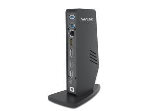 Wavlink USB-C Dual 4K USB-C/A Docking Station with Dual 4K@60Hz&Single 5K, 2 x DisplayPort1.2, 2 x HDMI, 3 x USB 3.0, 2 x Type-C ports, Gigabit Ethernet, Certified by DisplayLink For Windows Mac OS