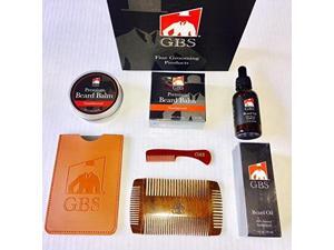 GBS 5 Piece Sandalwood Beard Set- Beard Oil & Balm, Mustache comb , Anti-Static Styling Template Comb with Protective Case GBS 5 Piece Sandalwood Beard Set- Beard Oil & Balm, Mustache comb , Anti-Static Styling Template Comb with Protective Case