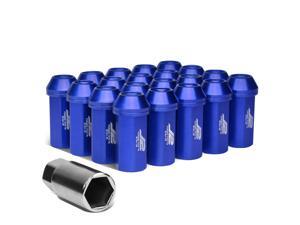 J2 Engineering LN-T7-005-125-BL J2 Engineering 7075 -T6 Forged Aluminum M12 x 1.25 20Pcs 50mm Close -End Lug Nut w/ Socket Adapter ( Blue )