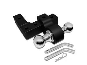 Aluminum 6"Drop Adjustable Dual Ball Tow Towing Hitch fits 2" Trailer Receiver (Black) Aluminum 6"Drop Adjustable Dual Ball Tow Towing Hitch fits 2" Trailer Receiver (Black)