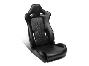 NRG Innovations RSC-810BK The Arrow Series Pressed Logo PVC Fully Reclinable Sport Racing Seat w/Slider Left/Driver Side NRG Innovations RSC-810BK The Arrow Series Pressed Logo PVC Fully Reclinable Sport Racing Seat w/Slider Left/Driver Side