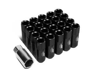 J2 Engineering LN-T7-009-15-BK J2 Engineering 7075 -T6 Forged Aluminum M12X1.5 20Pcs 60mm Height Open -End Lug Nut Sets w / Socket Adapter (Black)