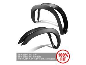 For 2002 to 2008 Dodge Ram 3rd Gen Factory Style 4pcs Paintable ABS Smooth Wheel Fender Flares (Black) For 2002 to 2008 Dodge Ram 3rd Gen Factory Style 4pcs Paintable ABS Smooth Wheel Fender Flares (Black)