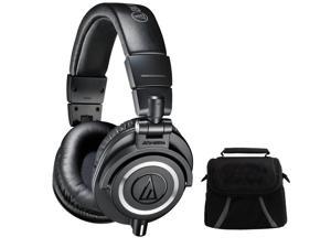 Audio-Technica ATH-M50X Professional Studio Headphones (Black) Deluxe Bundle