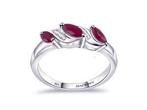 0.81 Ctw Marquise Red Ruby 925 Sterling Silver Engagement Ring For Women 0.81 Ctw Marquise Red Ruby 925 Sterling Silver Engagement Ring For Women
