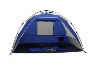Genji Sports Blue Star Instant beach tent, setup in 2 seconds, folds down in 5 second, Durable UV 50+ protective coated 190T nylon, 3 side walls with a rear mesh window, light weight only 5 lbs Genji Sports Blue Star Instant beach tent, setup in 2 seconds, folds down in 5 second, Durable UV 50+ protective coated 190T nylon, 3 side walls with a rear mesh window, light weight only 5 lbs