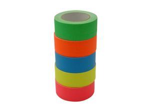 JVCC Gaff-Color-Pack Gaffers Tape Multi-Pack: 1/2 in. width 5 rolls/pack  (Fluorescent Blue, Fl. Green, Fl. Orange, Fl. Pink, Fl. Yellow) 