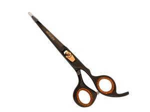 Nixcer Professional Razor Edge Series Stainless Steel Barber Hair Cutting Scissor - 6.5" With Fine Adjustment  Detachable Finger Insert Shear - For Men, Women & Babies Black / Gold