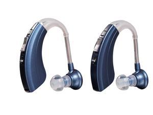 (2 Pack) Digital Hearing Amplifier by Britzgo BHA-220D, Modern Blue Hearing Aid  500hr Battery