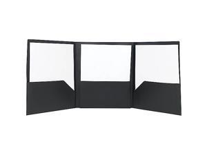 Staples Tri-Fold Pocket Folder Black 951443 Staples Tri-Fold Pocket Folder Black 951443
