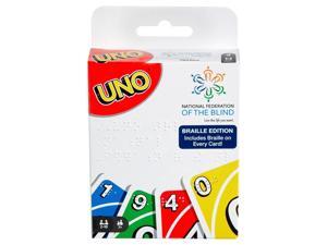 UNO Braille Edition Family Friendly Fun Classic Board Game Mattel GMM14 UNO Braille Edition Family Friendly Fun Classic Board Game Mattel GMM14