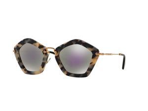Miu Miu SMU 06O HAO-2E2 White Havana Mirror Sunglasses