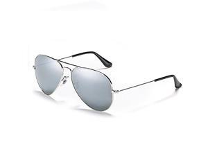 Mechaly Classic Style Unisex Sunglasses - Choose Your Design (Aviator Silver Mirror, Silver Mirror)