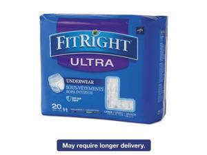 Fitright Ultra Protective Underwear, Large, 40-56" Waist, 20/pack