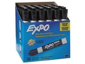 Low Odor Dry Erase Marker, Chisel Tip, Black, 36/box