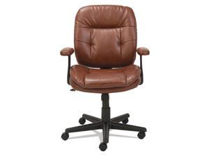OIF - OIFST4859 - Swivel/Tilt Leather Task Chair, Fixed T-Bar Arms, Chestnut Brown OIF - OIFST4859 - Swivel/Tilt Leather Task Chair, Fixed T-Bar Arms, Chestnut Brown