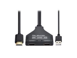 4K HDMI Splitter 1 in 2 Out with Power USB Cable for Monitor Support 3D Full HD - axGear 4K HDMI Splitter 1 in 2 Out with Power USB Cable for Monitor Support 3D Full HD - axGear