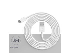 10Ft/3M Micro USB Cables High Speed USB 2.0 A Male to Micro USB White - axGear 10Ft/3M Micro USB Cables High Speed USB 2.0 A Male to Micro USB White - axGear