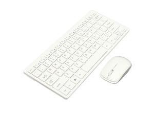 Wireless 2.4G Mini Keyboard Mouse Combo White Slim Design For Desktop Laptop