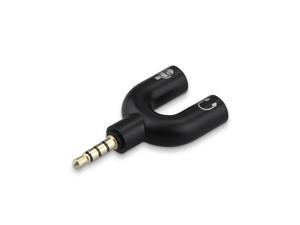 axGear 3.5mm Audio Splitter Cable 4 Position to 2 x 3 Position Headset Splitter Adapter (Split audio out from phone to earphone & Mic)