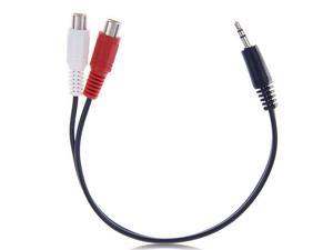 axGear 3.5mm Stereo Male Jack To 2 RCA Female Adapter Headphone Y Audio Cable
