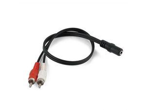axGear 3.5mm Stereo Female to 2 RCA Male Splitter Y Audio Cable Aux Adapter Connector Plug