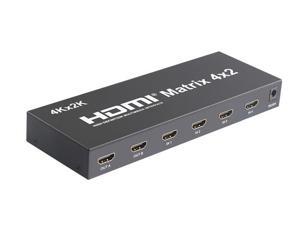 axGear HDMI 4X2 3D True Matrix Switch Splitter 4 In 2 Out HD Display Selector W/ Remote 4K