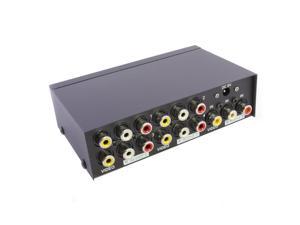 axGear Video Audio 3 RCA Composite AV 8 Ports Selector 8-Way Splitter Box New